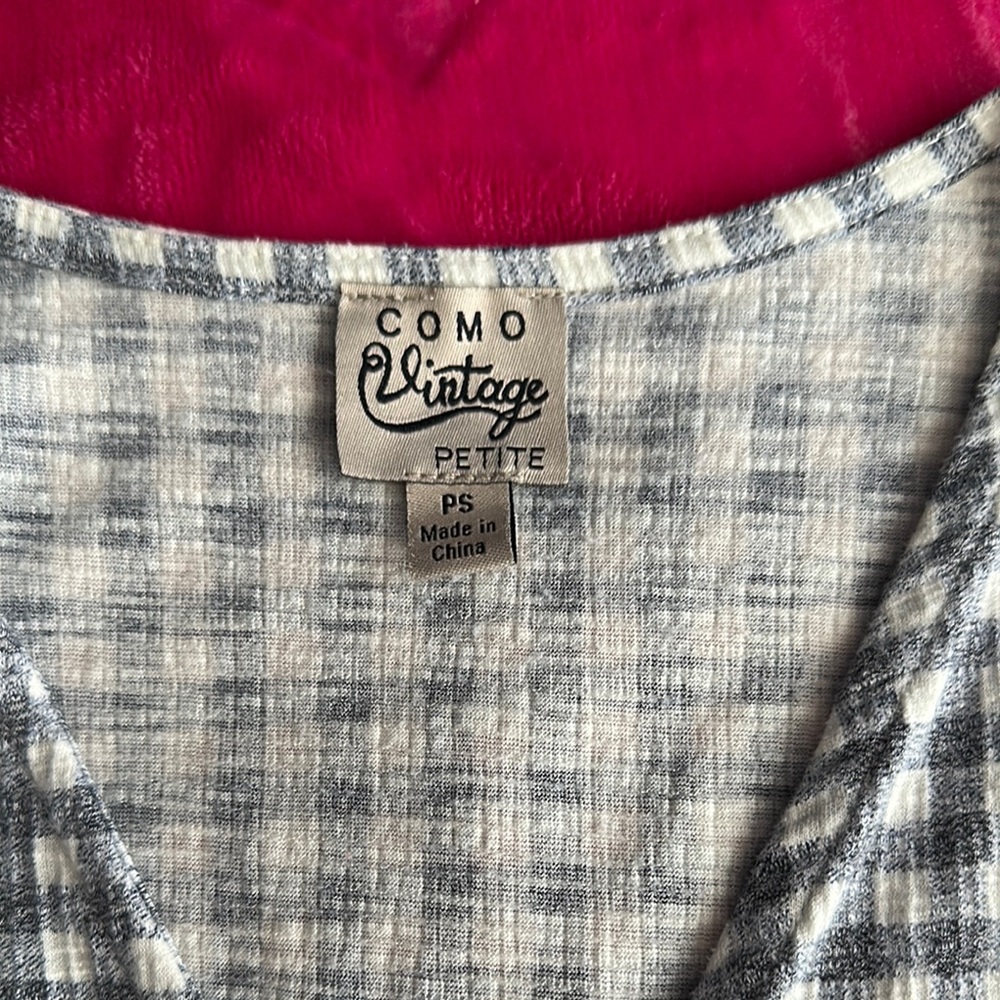 Como Vintage Petite Plaid Top